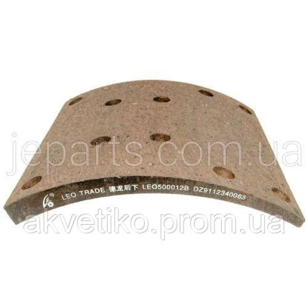 Накладка тормозной колодки передняя/задняя Shaanxi LEO500012B/DZ9112340063
